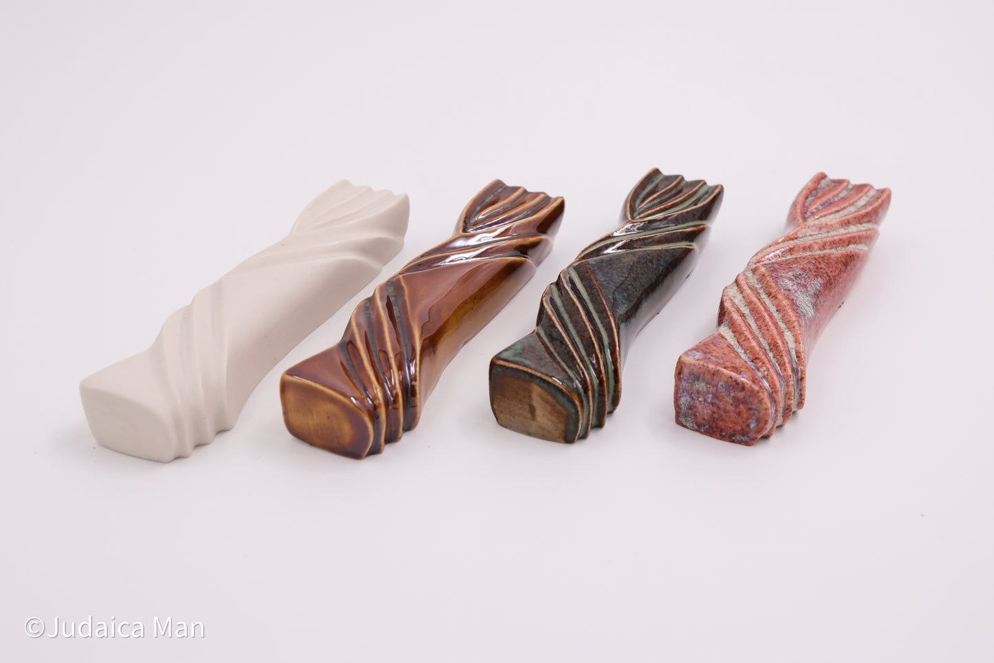 Ceramic mezuzah case "Kalah- Bride" white color
