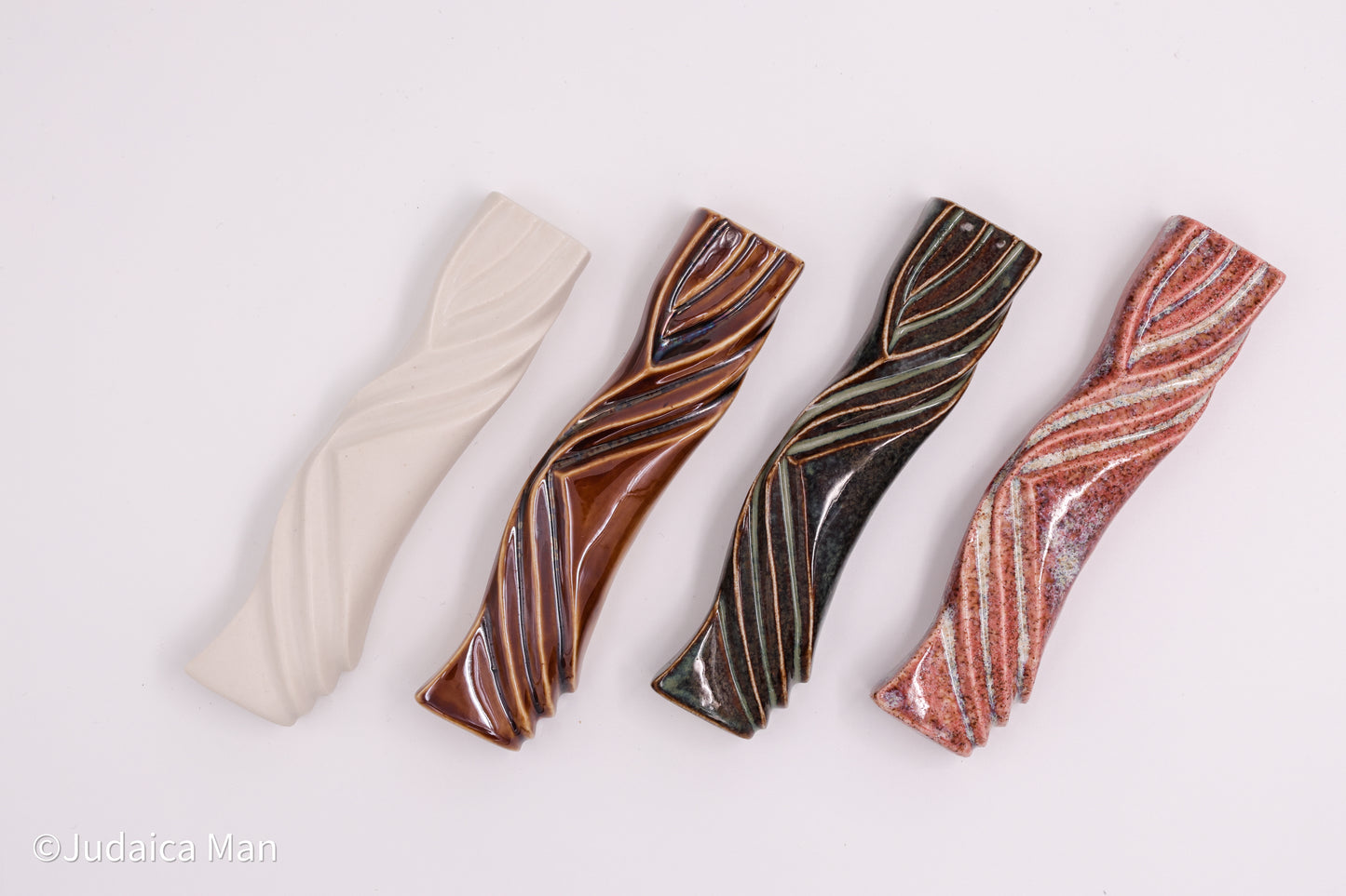 Ceramic mezuzah case "Kalah- Bride" white color