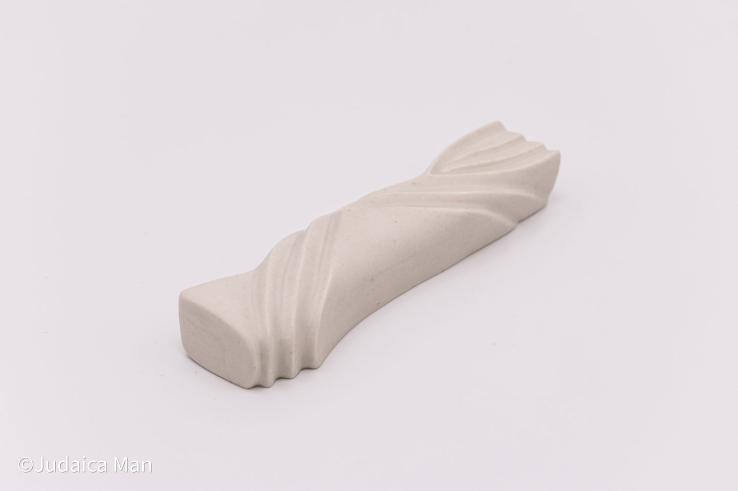 Ceramic mezuzah case "Kalah- Bride" white color