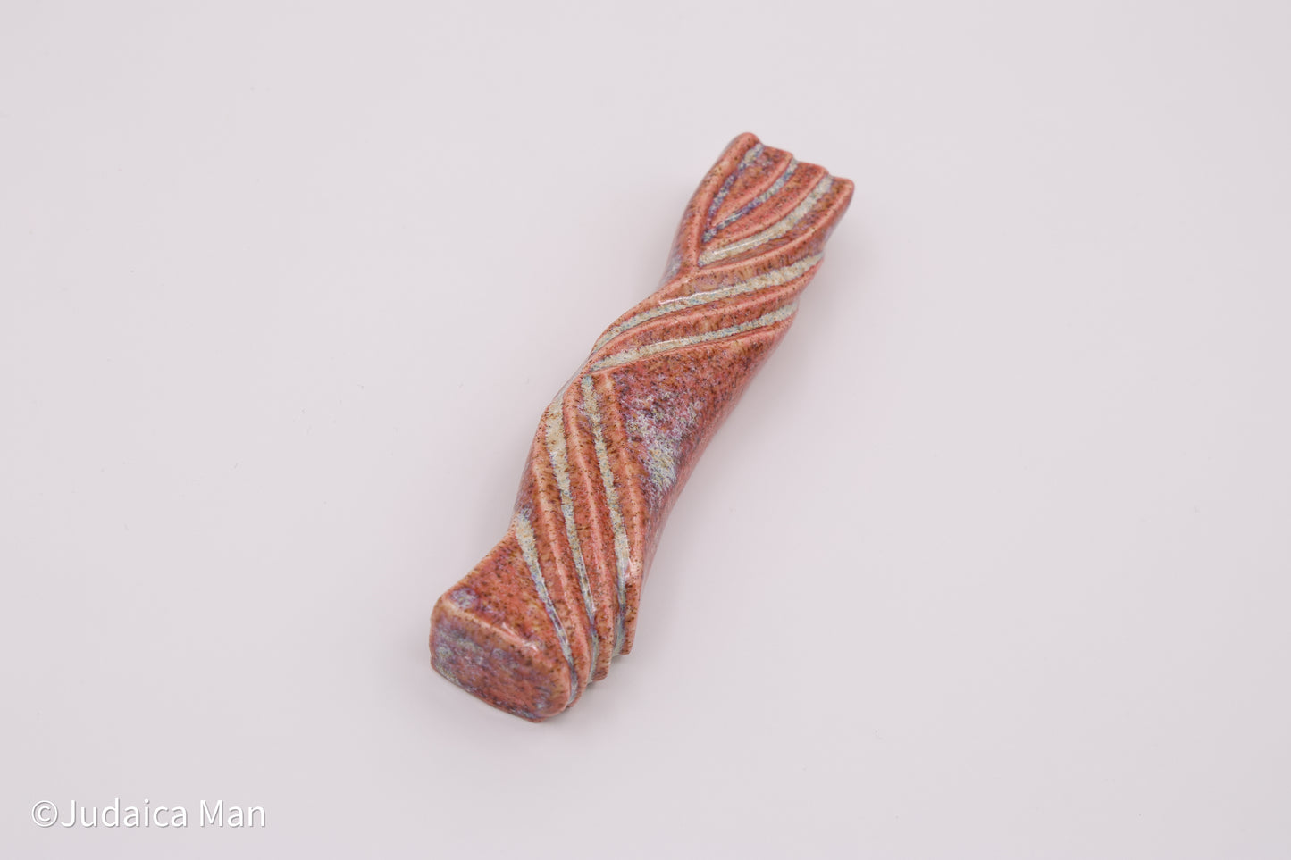 Ceramic mezuzah case "Kalah- Bride" peach color