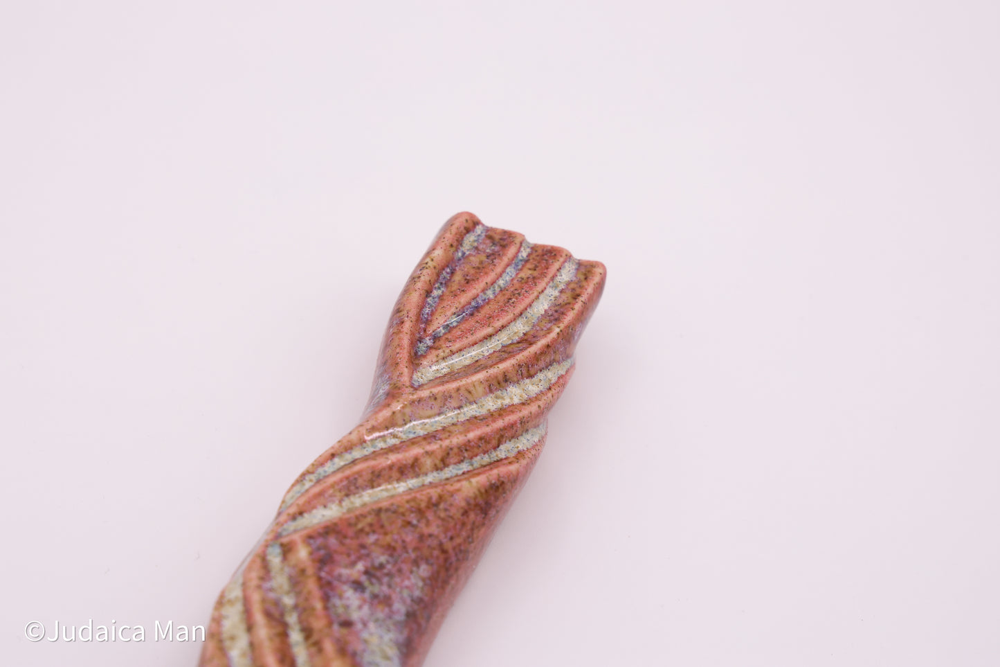 Ceramic mezuzah case "Kalah- Bride" peach color