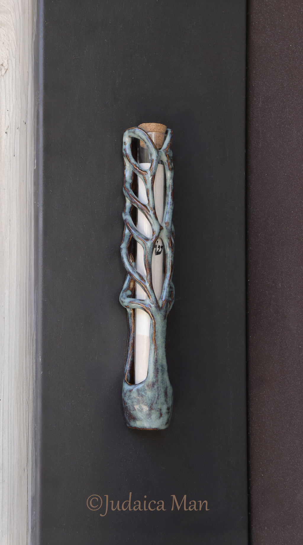 Ceramic mezuzah "Tree of life" unique piece handmade
