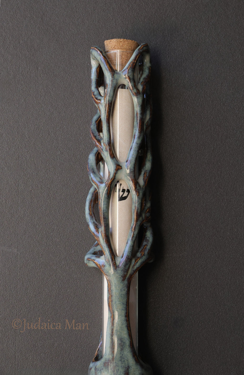Ceramic mezuzah "Tree of life" unique piece handmade