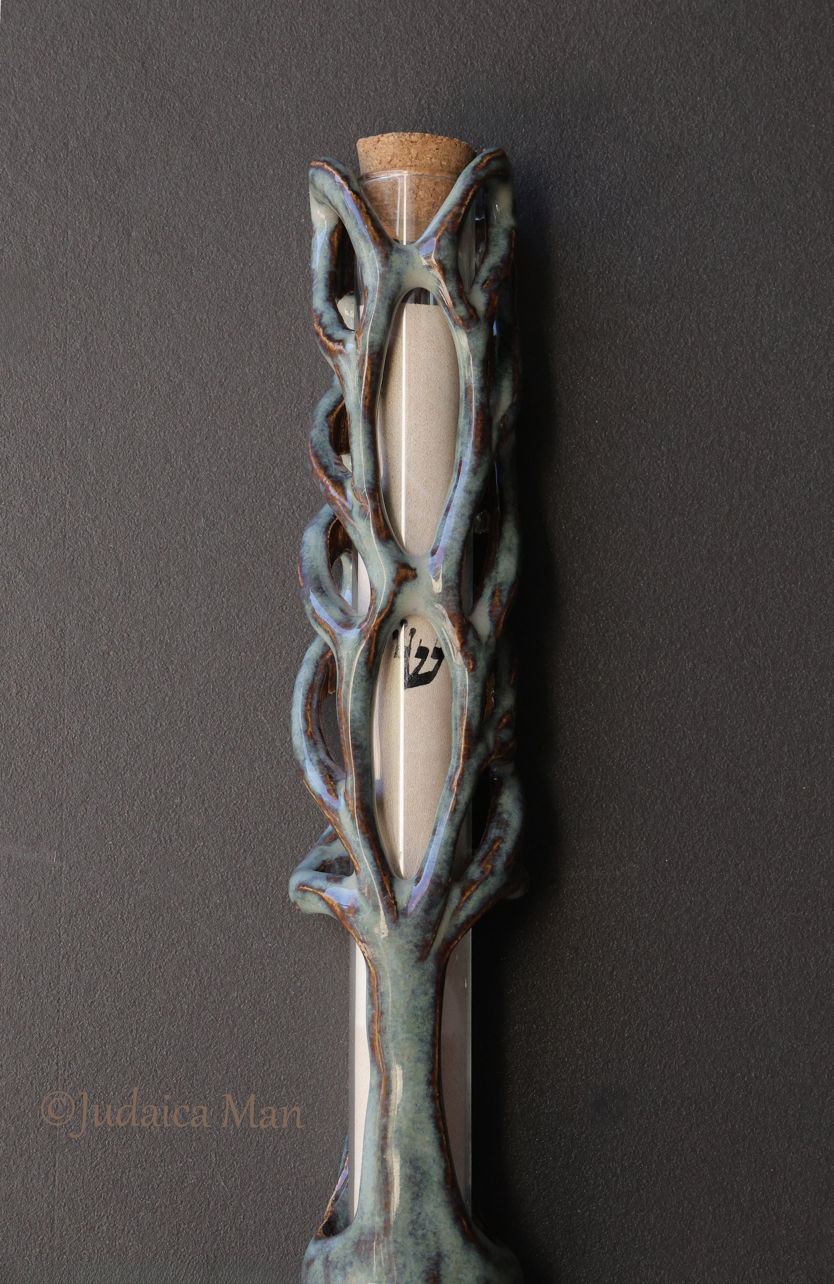 Ceramic mezuzah "Tree of life" unique piece handmade