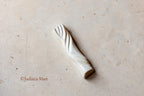 Ceramic mezuzah case "Kalah- Bride" pearl color