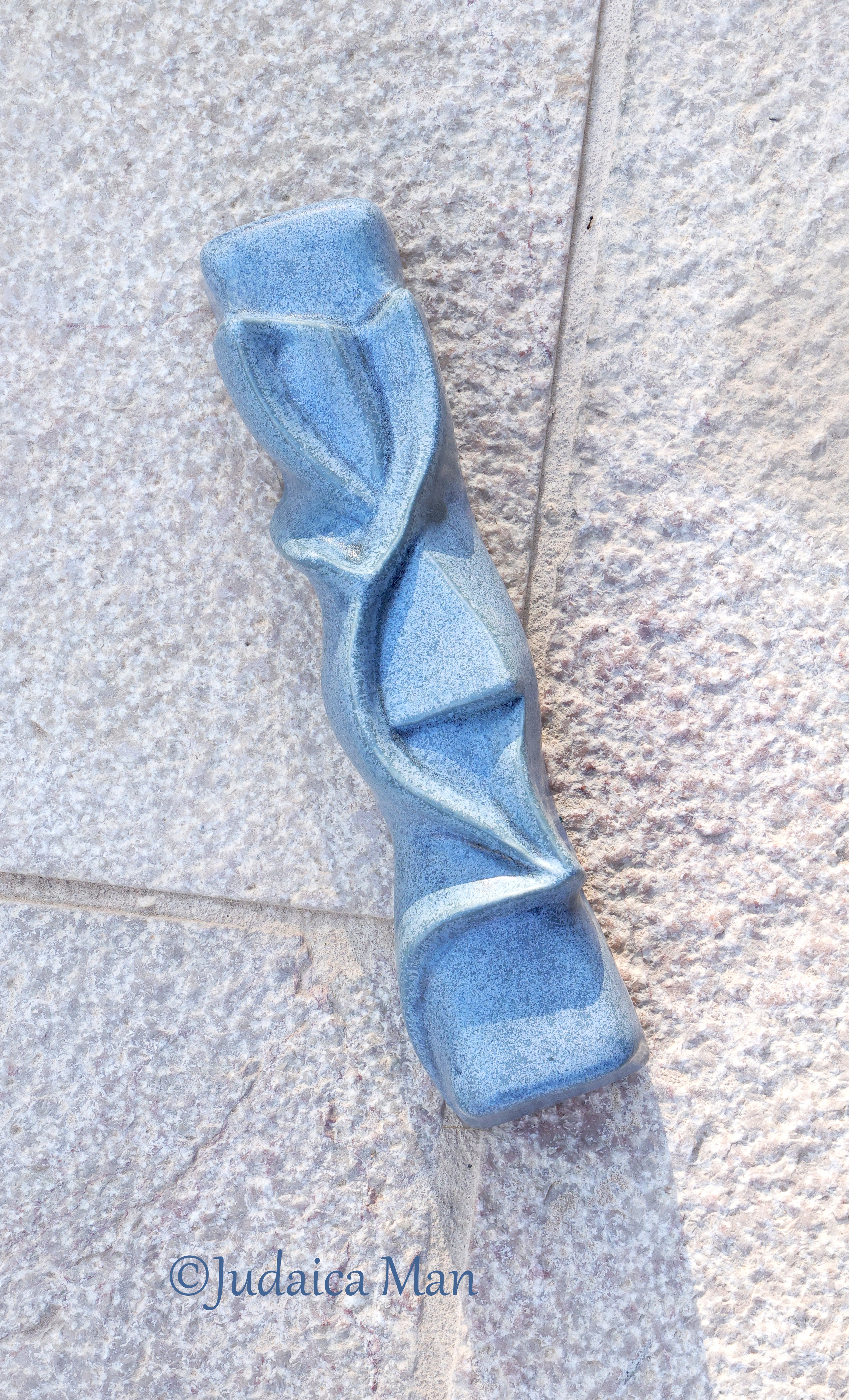 Ceramic mezuzah  "Shema" Blue stone color 3 sizes