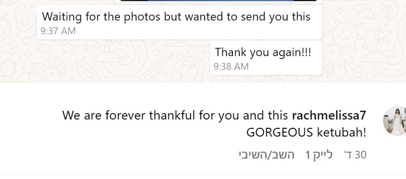 Ketubah with 24 K pure gold "Sunset colors on Talith"- Marocco style