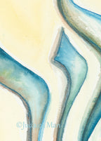 Hebrew watercolor calligraphy “Shalom" with light