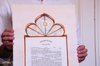 Ketubah "Mishkan" vitrage - Hand painted with gold 24 K