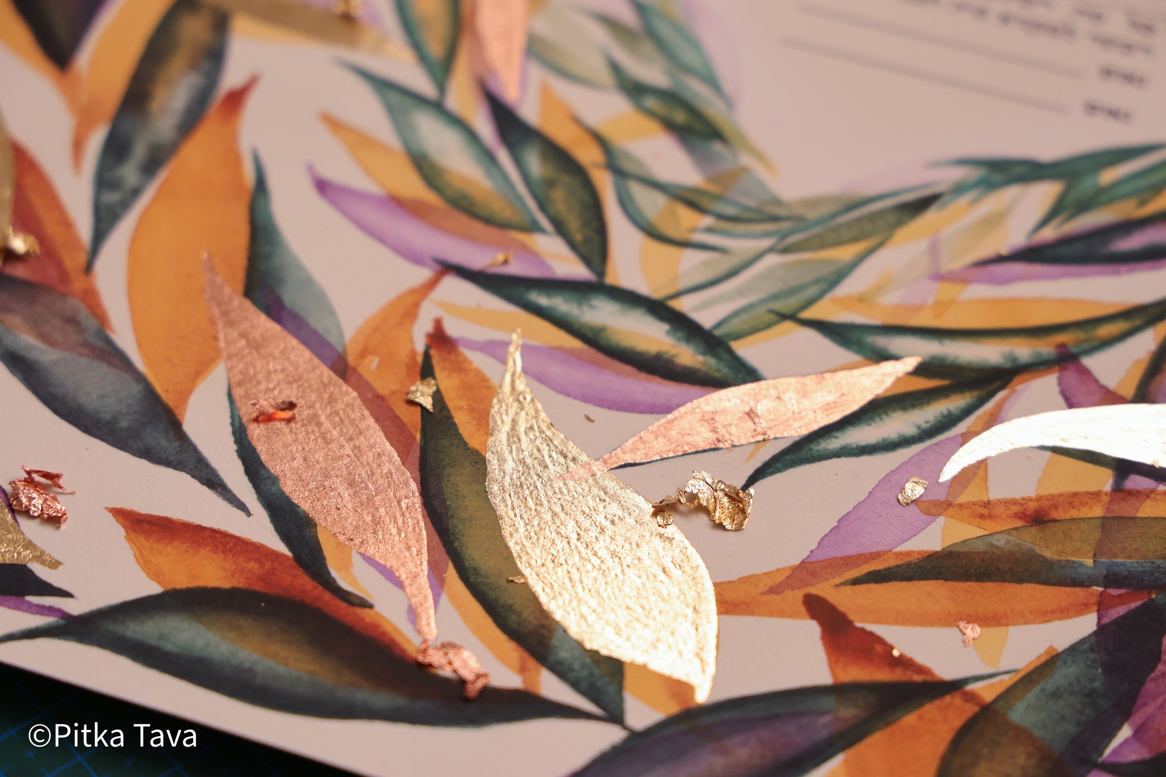 Ketubah Jewish floral wedding  "Four seasons"  with gold leaf