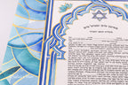 Ketubah "AM ISRAEL HAI" vitrage - Hand painted with gold