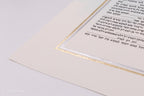 Jewish wedding ketubah "Shalom" with gold and silver leaf
