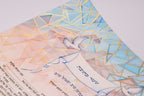 Ketubah "Smashing the glass" vitrage - Hand painted with gold 24 K