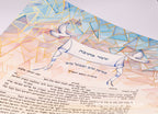 Ketubah "Smashing the glass" vitrage - Hand painted with gold 24 K
