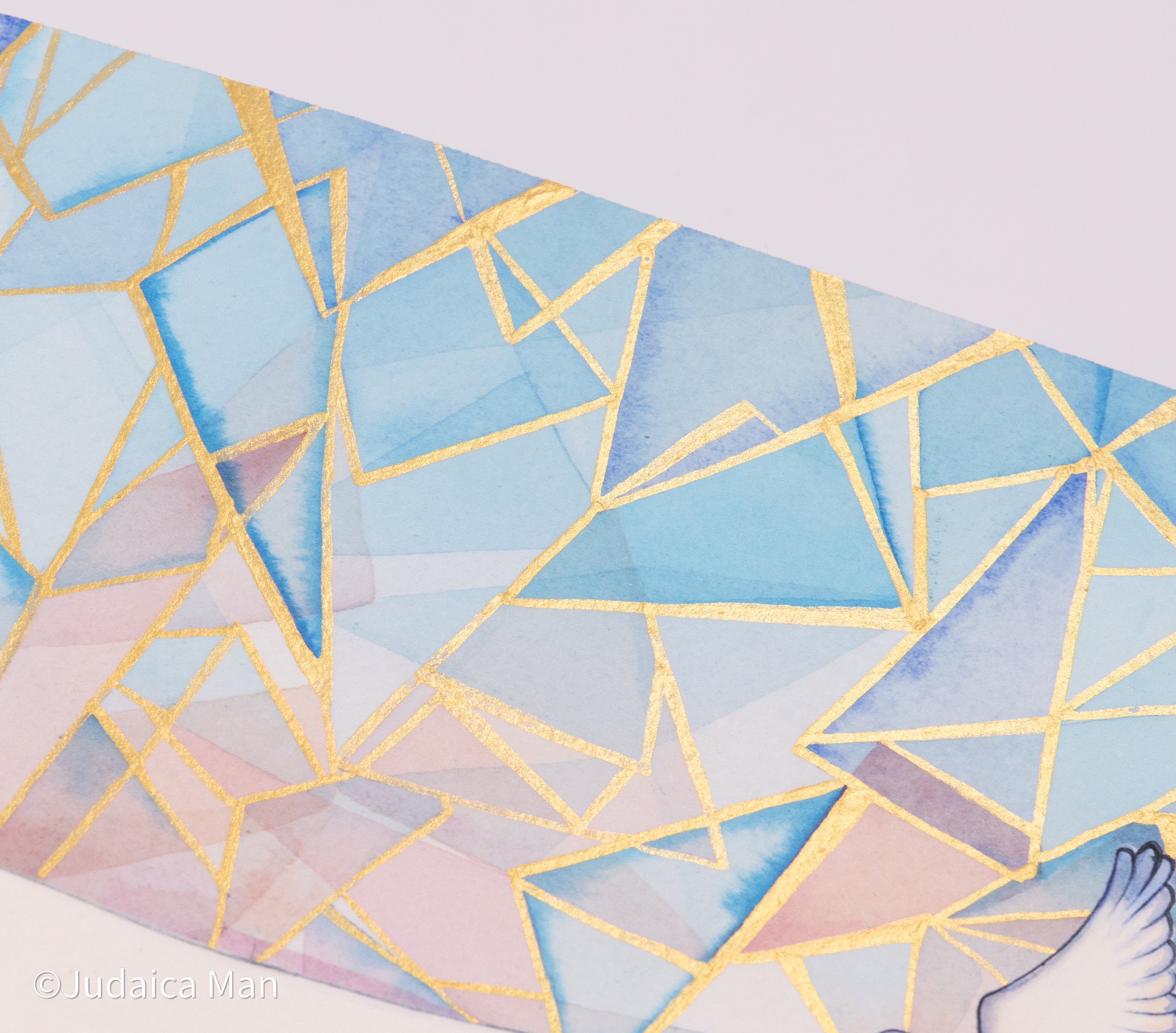 Ketubah "Smashing the glass" vitrage - Hand painted with gold 24 K