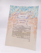Ketubah "Smashing the glass" vitrage - Hand painted with gold 24 K
