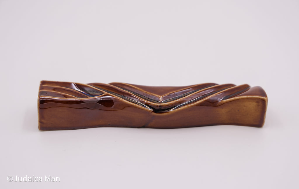 Ceramic mezuzah case "Kalah- Bride" brown color