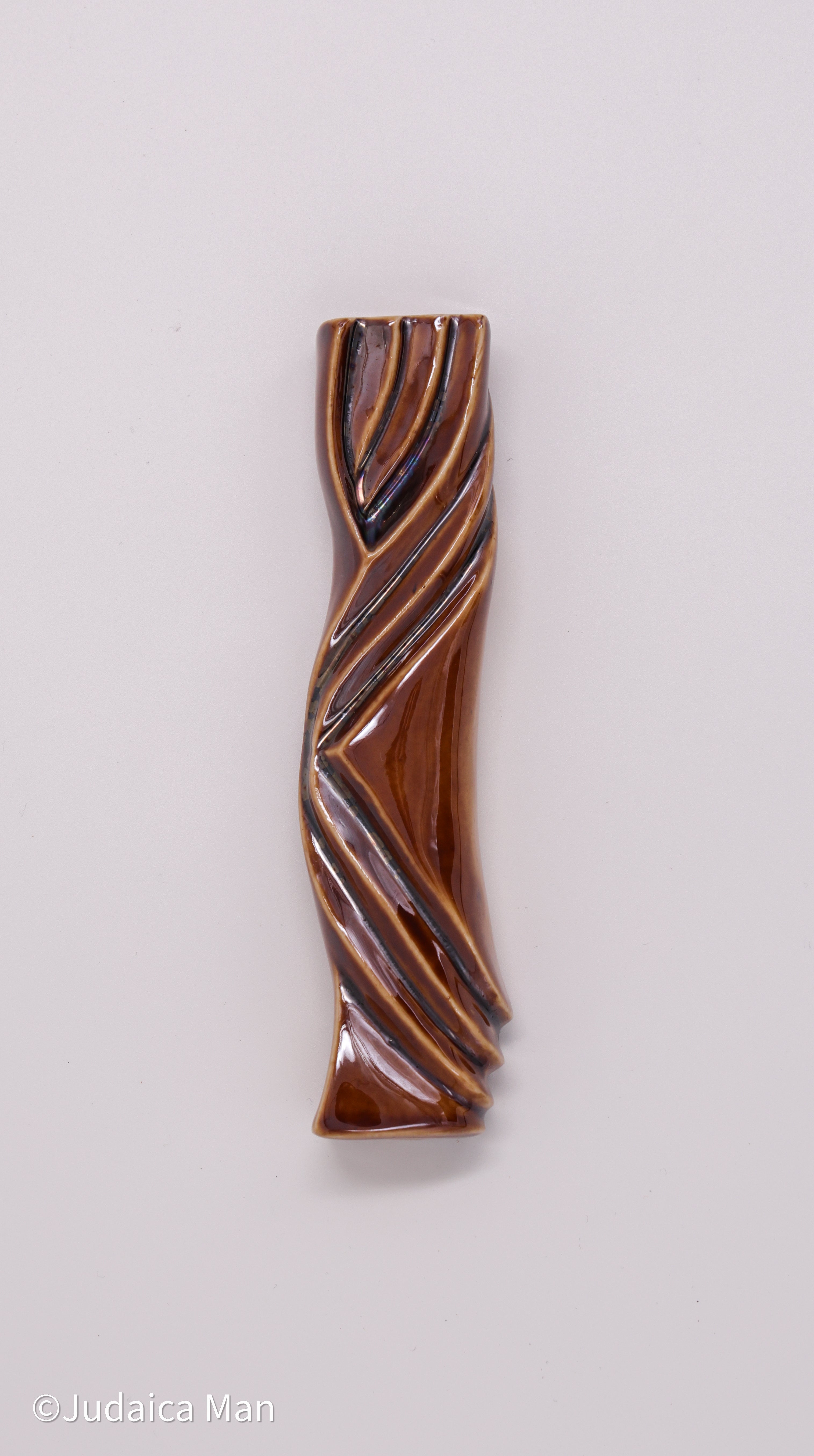 Ceramic mezuzah case "Kalah- Bride" brown color