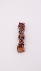 Ceramic mezuzah case "Shema" brown shiny color