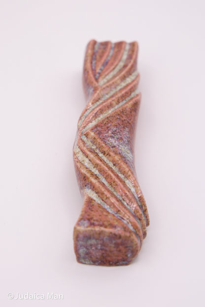 Ceramic mezuzah case "Kalah- Bride" peach color