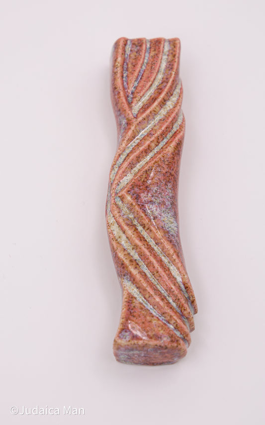 Ceramic mezuzah case "Kalah- Bride" peach color