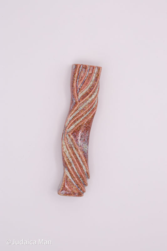 Ceramic mezuzah case "Kalah- Bride" peach color