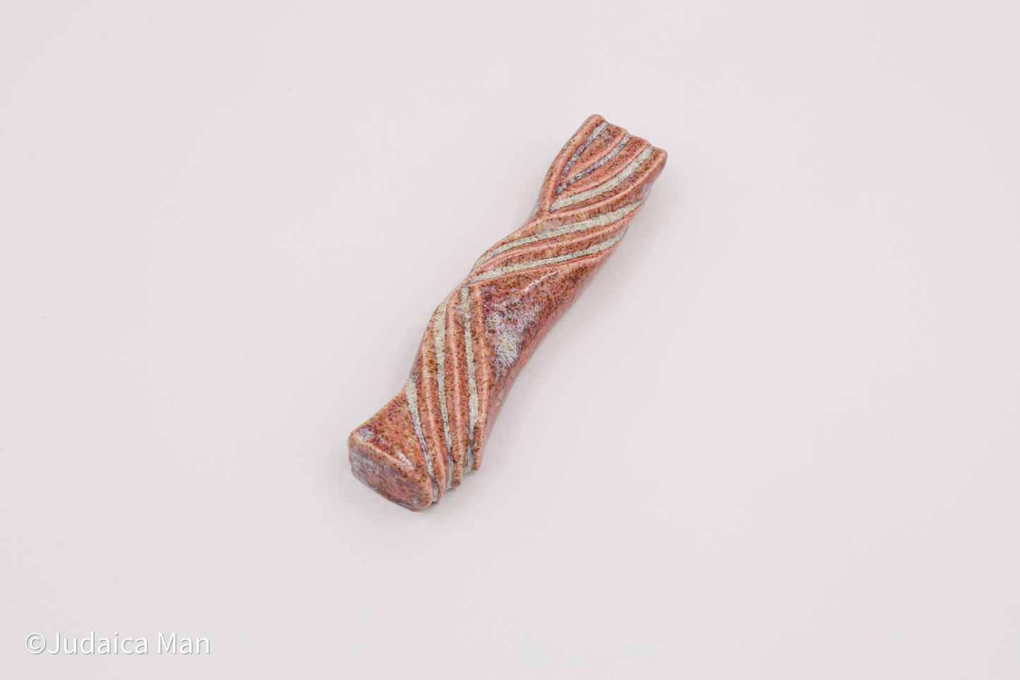 Ceramic mezuzah case "Kalah- Bride" peach color