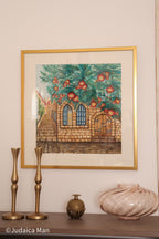 "Jerusalem of Gold" watercolor painting with 24K Gold and Copper