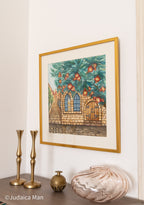 "Jerusalem of Gold" watercolor painting with 24K Gold and Copper