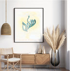 Hebrew watercolor calligraphy “Shalom" with light