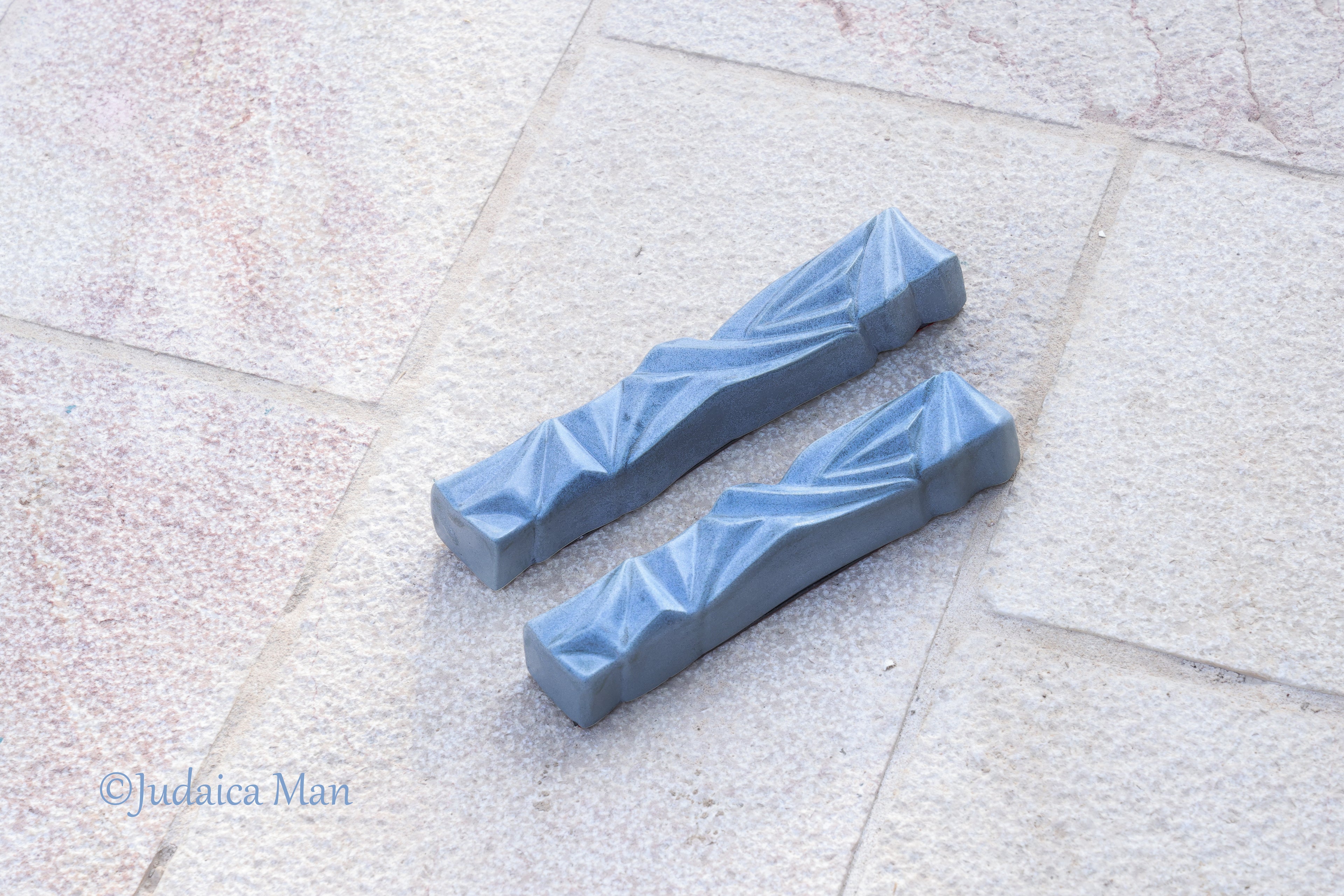 Ceramic mezuzah  "Diamond" Blue stone color 2 sizes