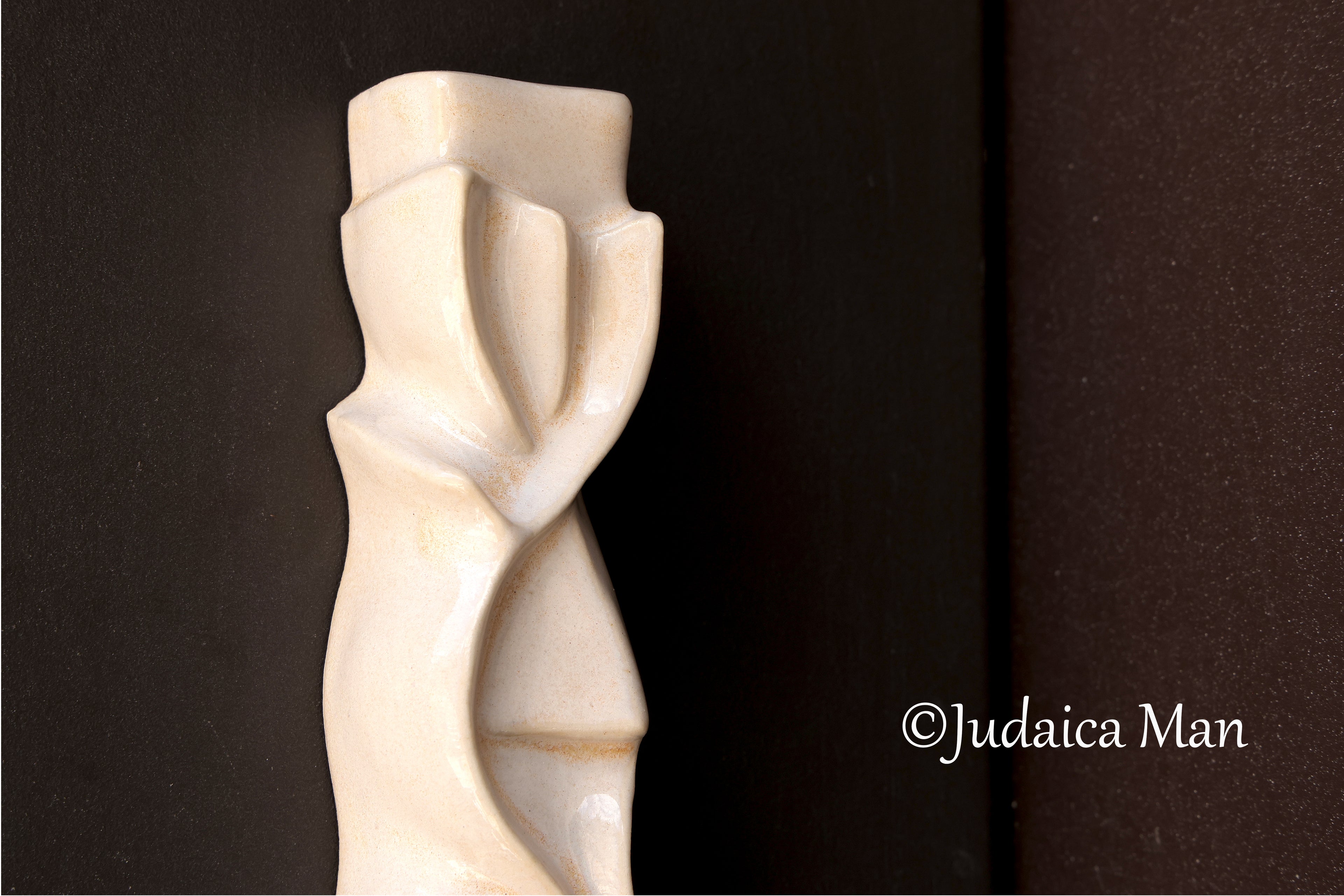 Ceramic mezuzah  "Shema" Cream color 3 sizes