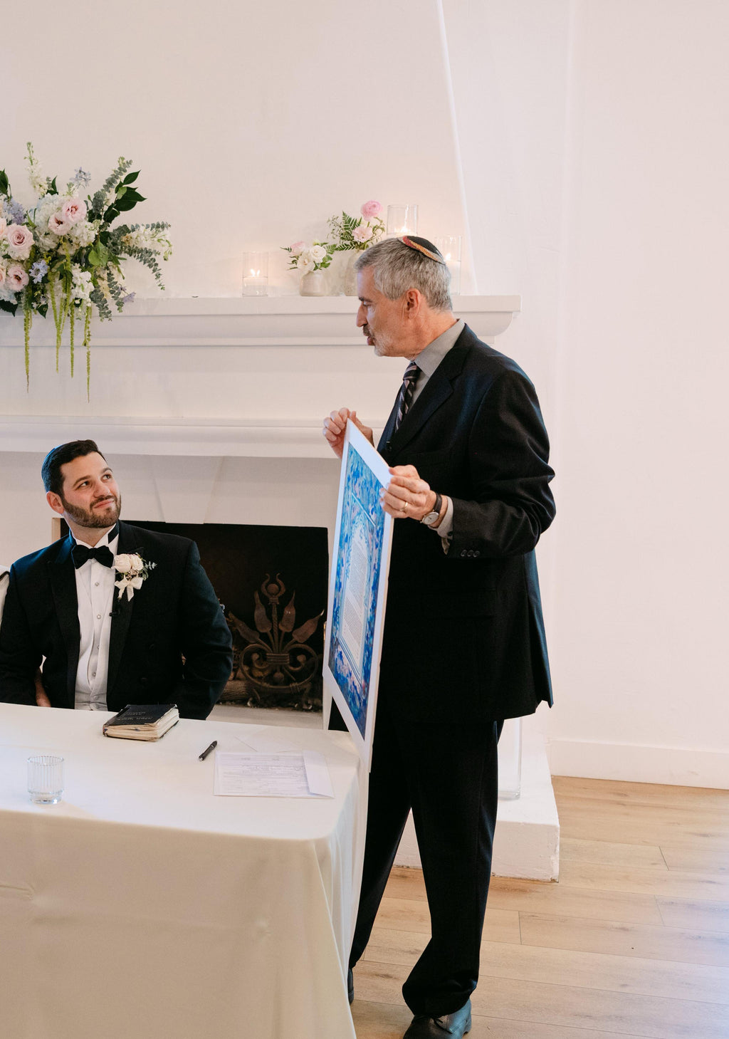 Ketubah with 24 K pure gold "Sunset colors on Talith"- Marocco style