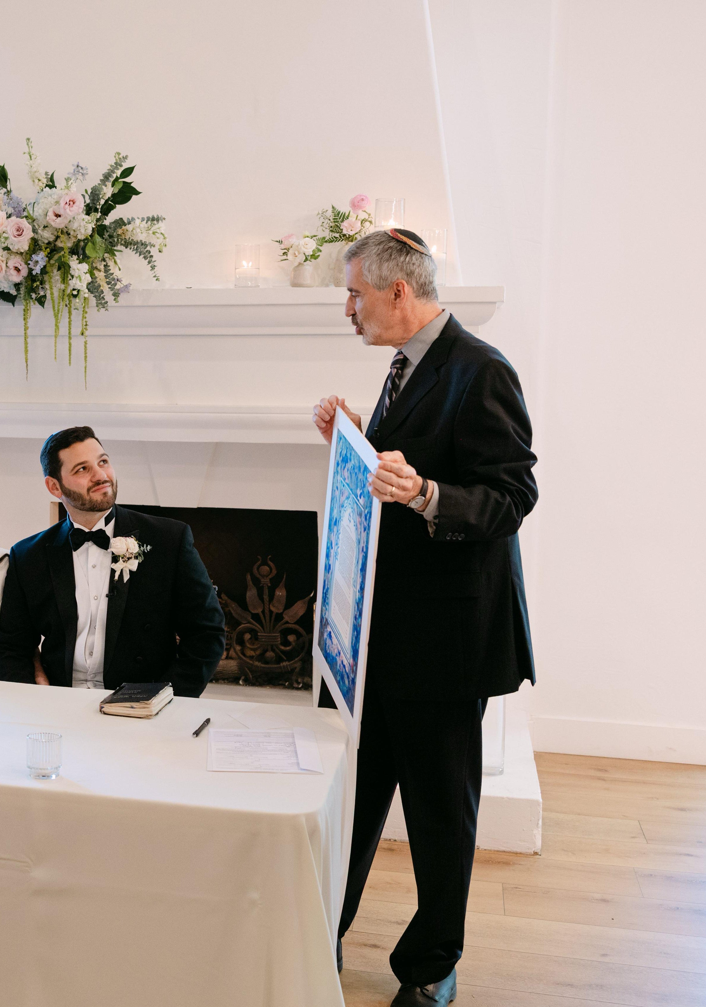 Ketubah with 24 K pure gold "Sunset colors on Talith"- Marocco style