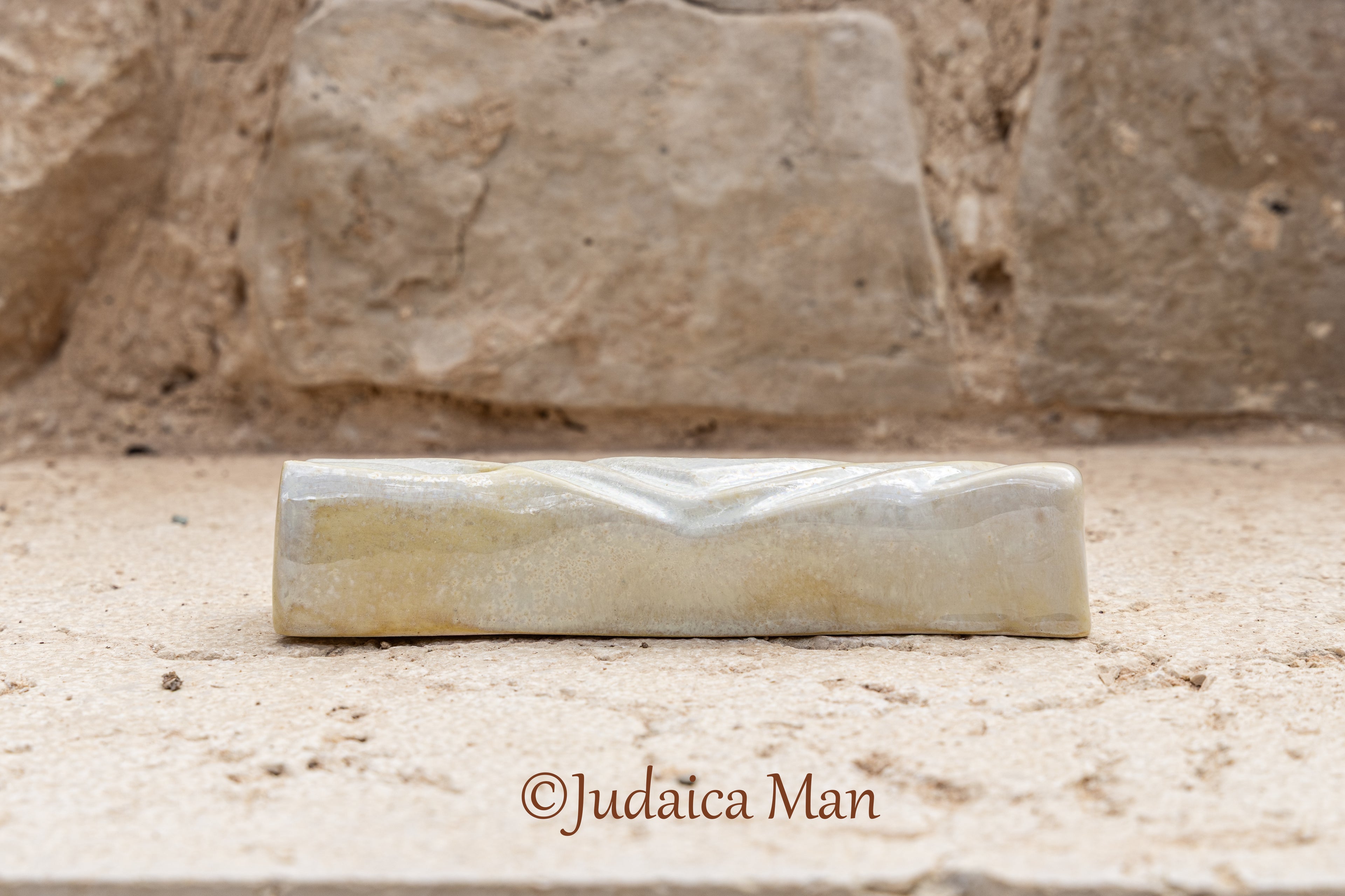 Ceramic mezuzah case "Kalah- Bride" pearl color