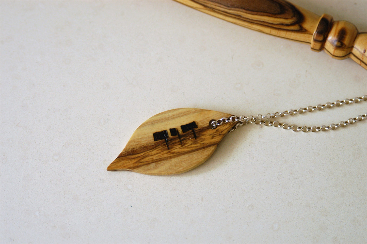 Torah Pointer for Torah case - Yad for Sefer Torah from Olive wood and silver with personalization