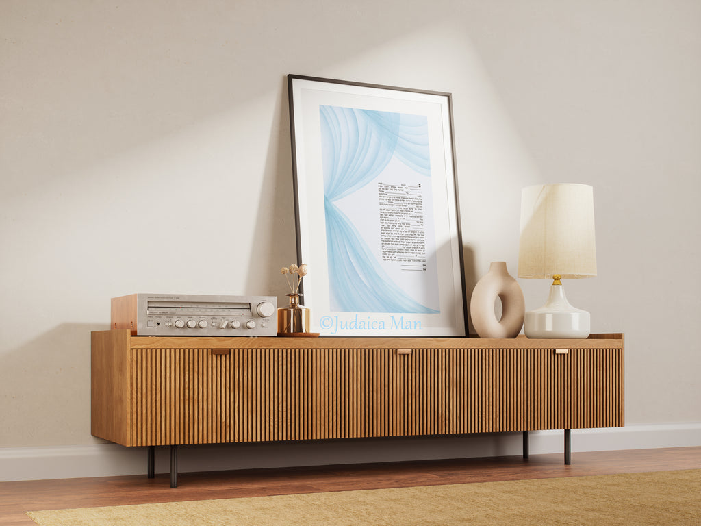 Ketubah "Tahara" in blue