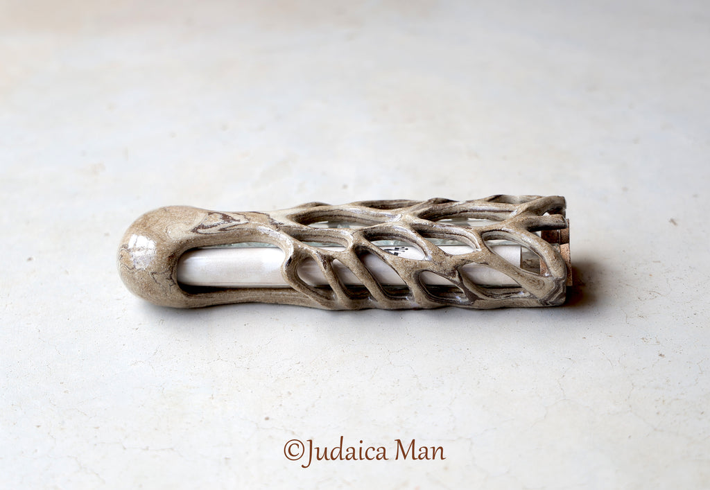 Wedding ceramic mezuzah "Tree of life" unique piece handmade