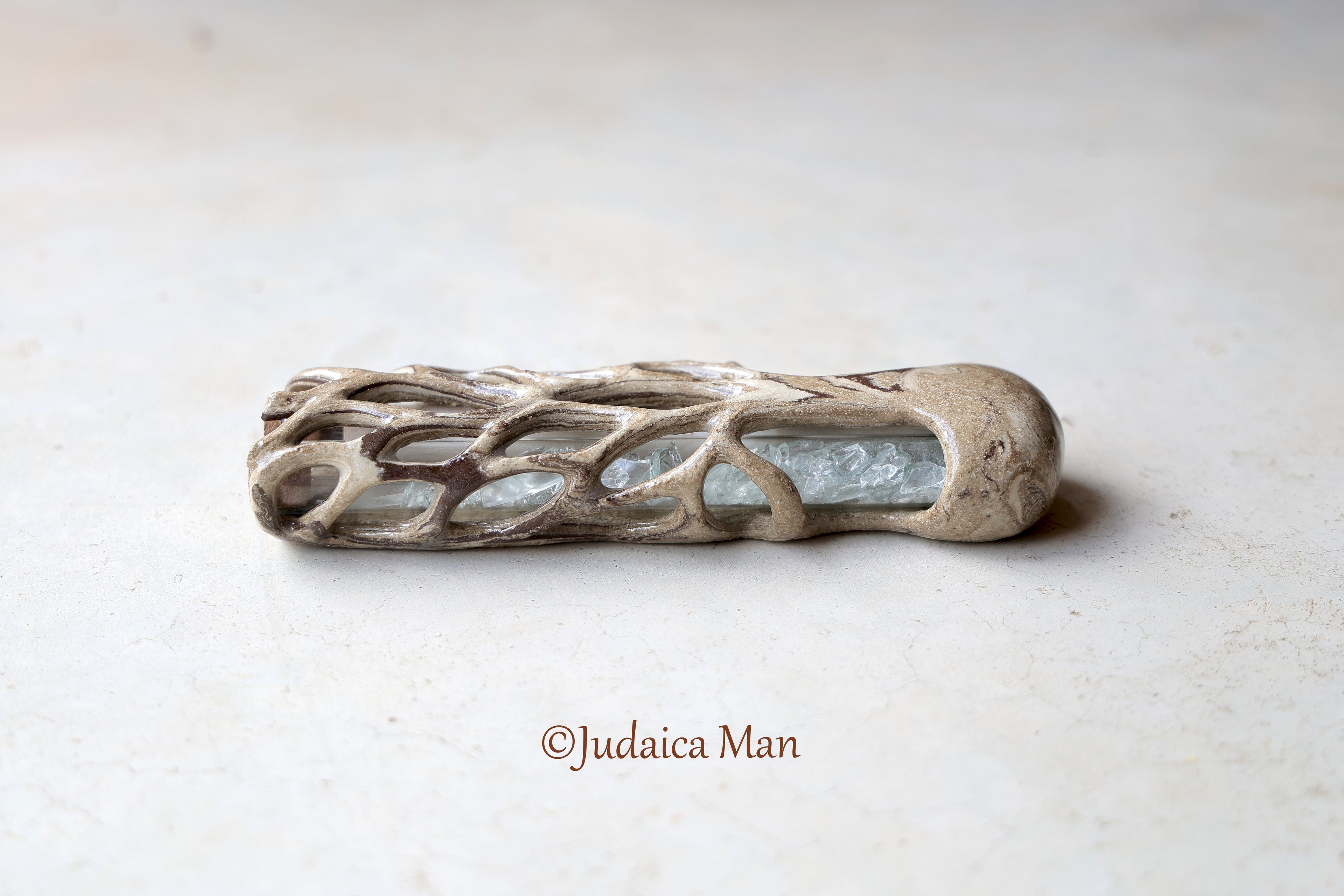 Wedding ceramic mezuzah "Tree of life" unique piece handmade for jewish wedding