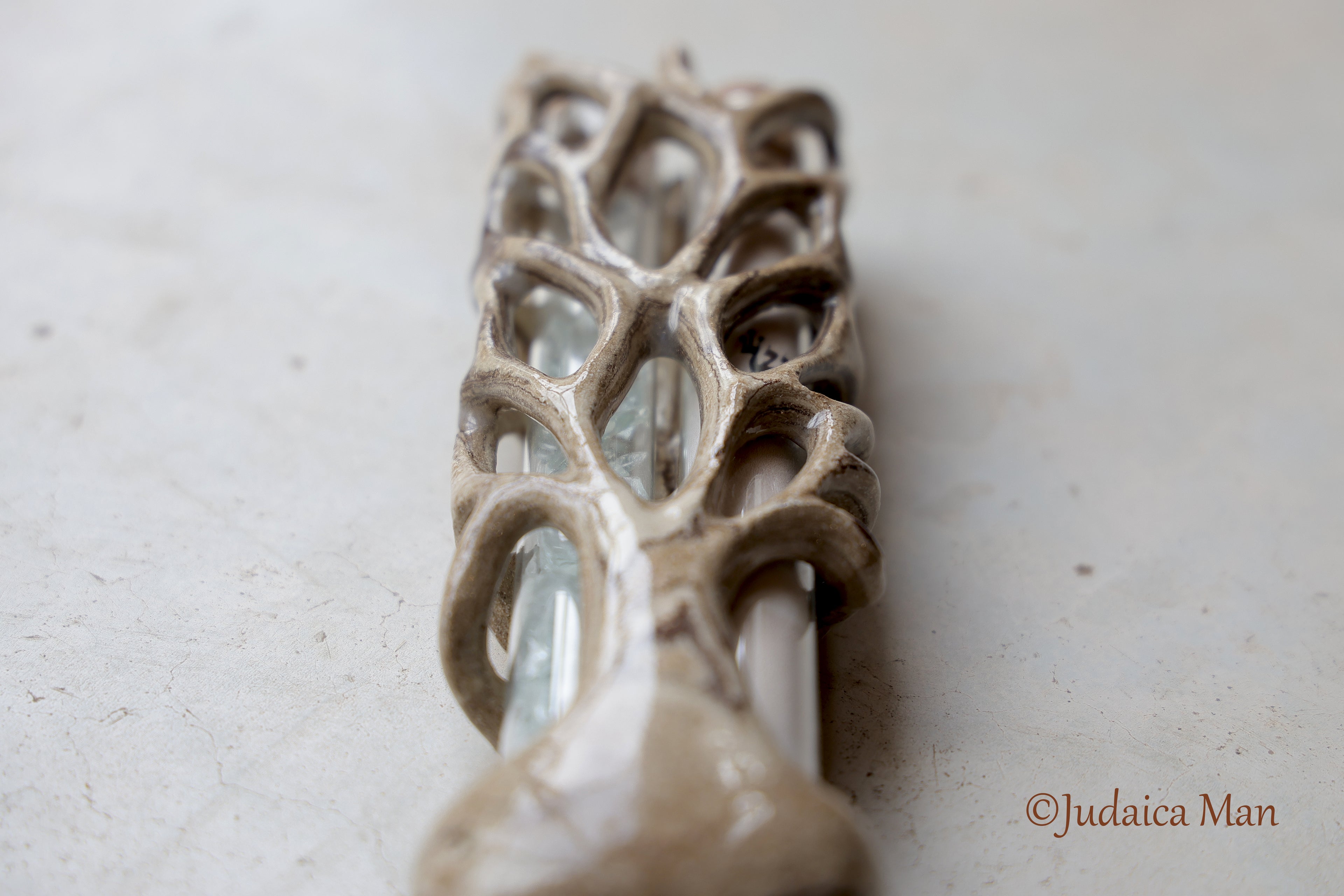 Wedding ceramic mezuzah "Tree of life" unique piece handmade for jewish wedding
