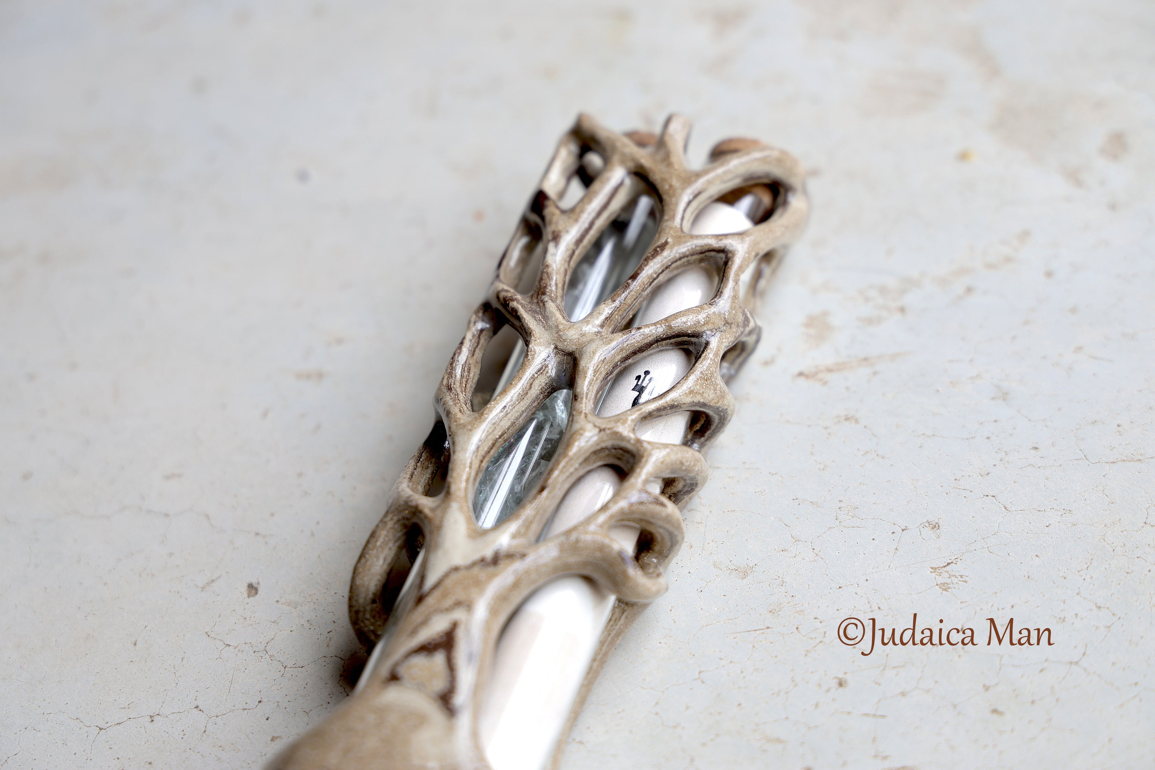 Wedding ceramic mezuzah "Tree of life" unique piece handmade