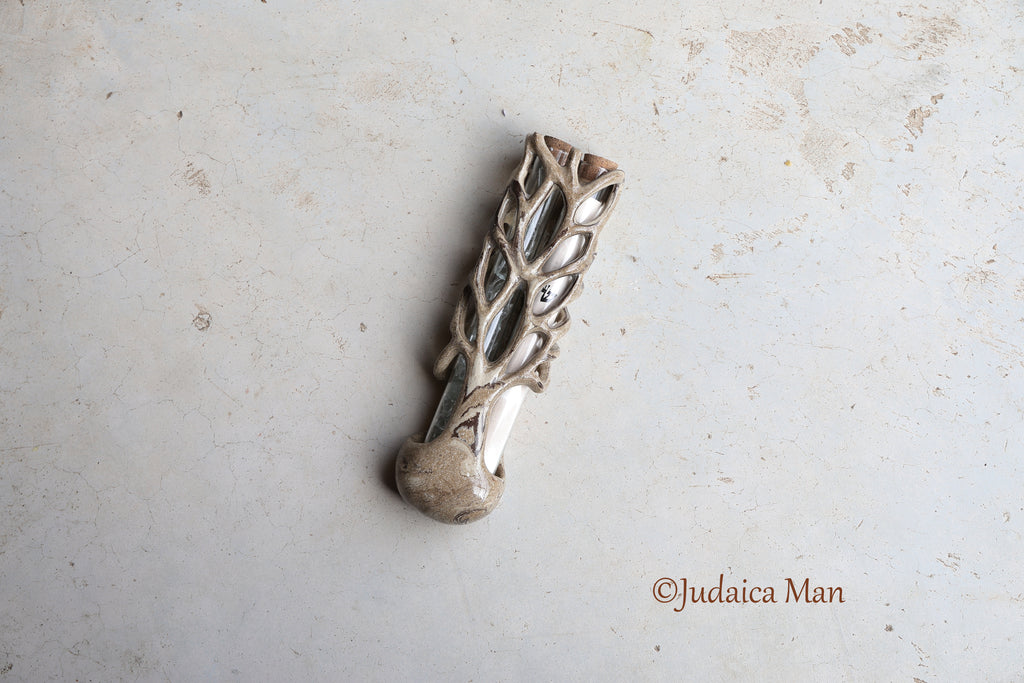 Wedding ceramic mezuzah "Tree of life" unique piece handmade