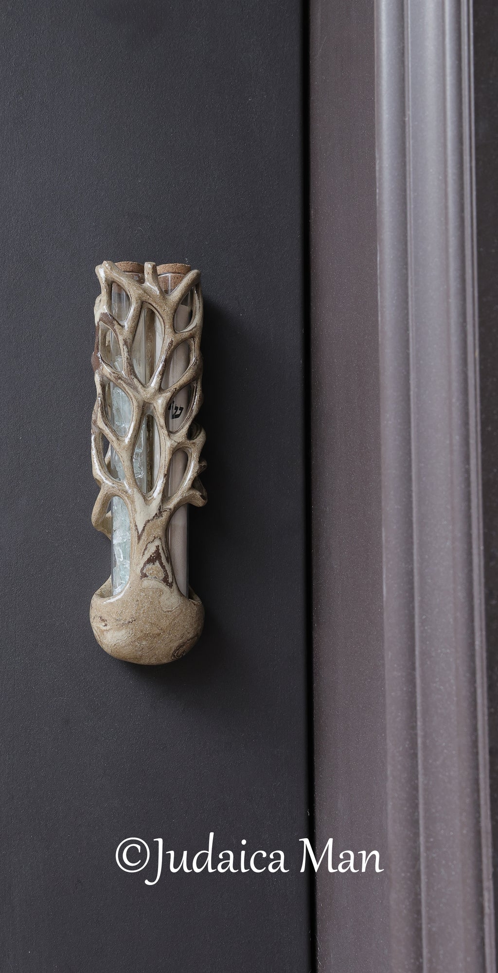 Wedding ceramic mezuzah "Tree of life" unique piece handmade