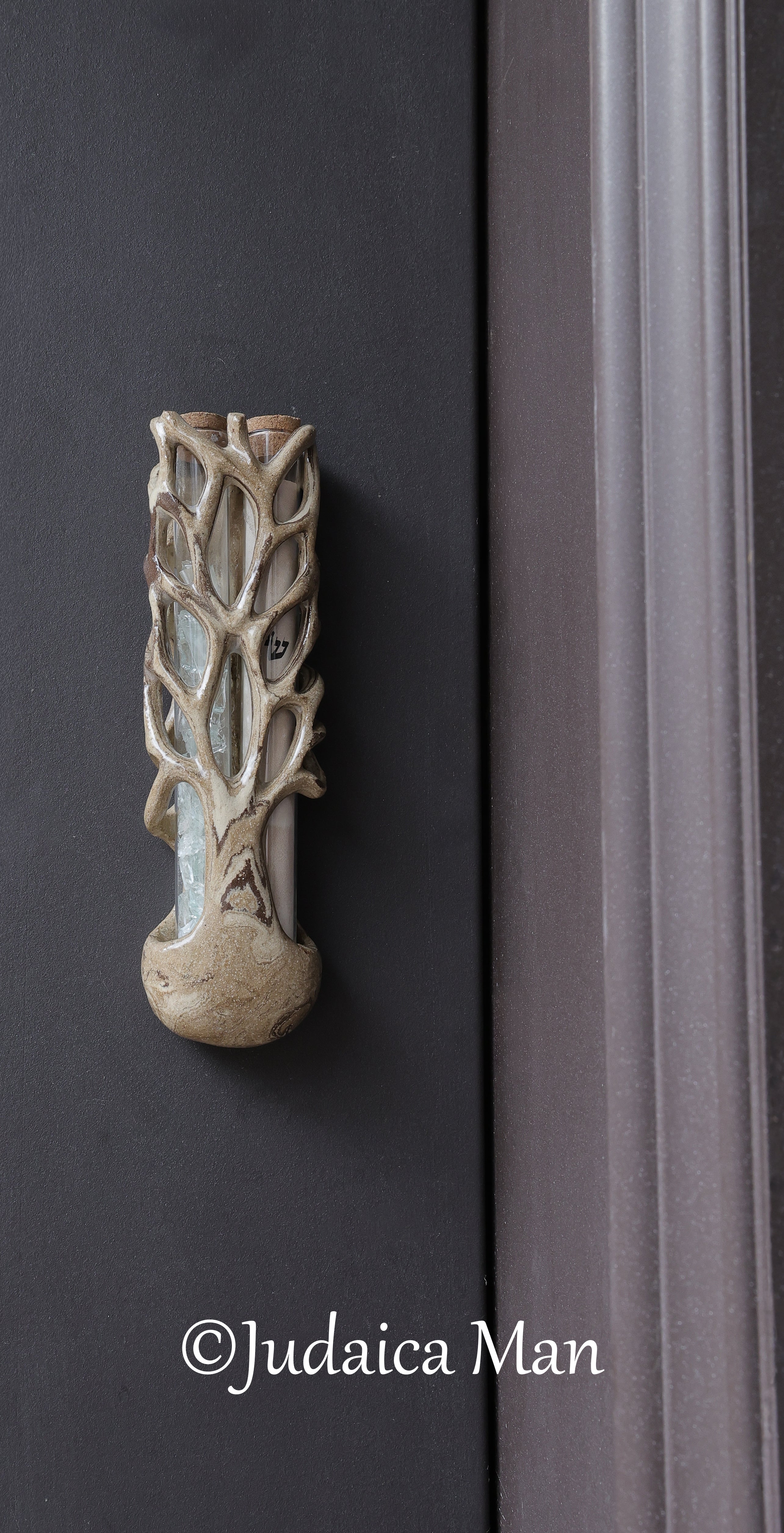 Wedding ceramic mezuzah "Tree of life" unique piece handmade
