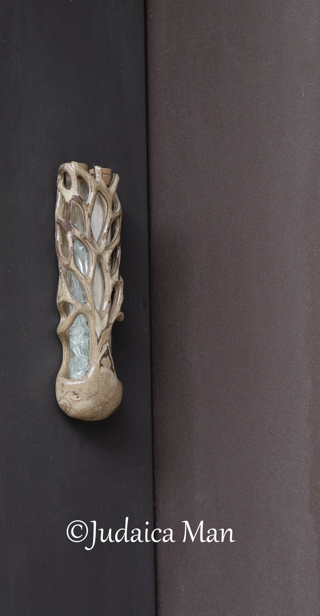 Wedding ceramic mezuzah "Tree of life" unique piece handmade