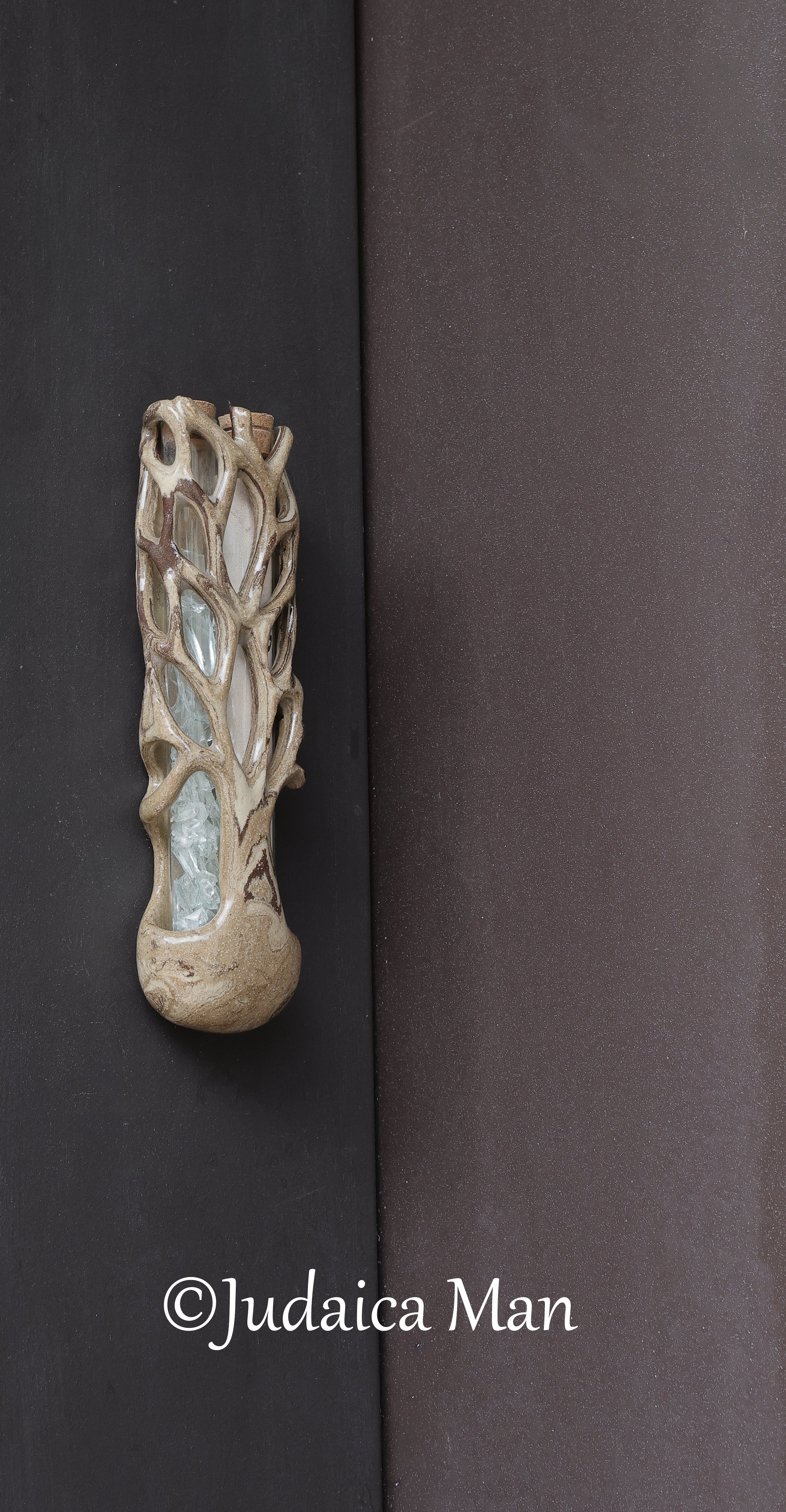 Wedding ceramic mezuzah "Tree of life" unique piece handmade