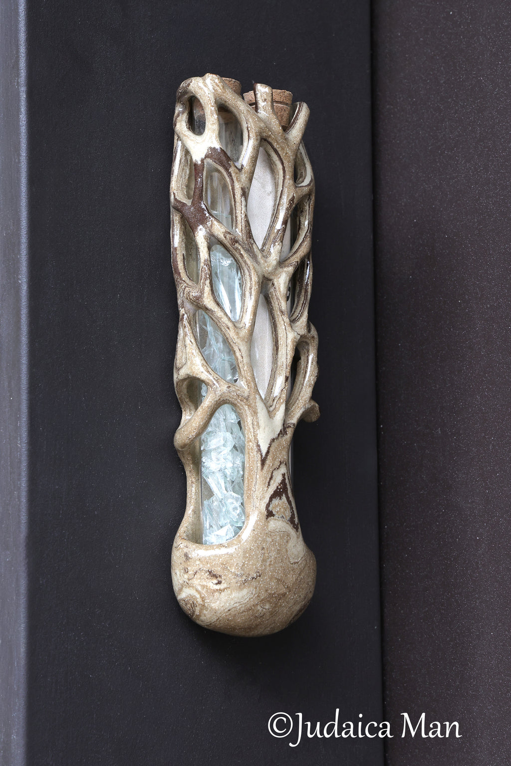 Wedding ceramic mezuzah "Tree of life" unique piece handmade