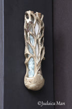 Wedding ceramic mezuzah "Tree of life" unique piece handmade
