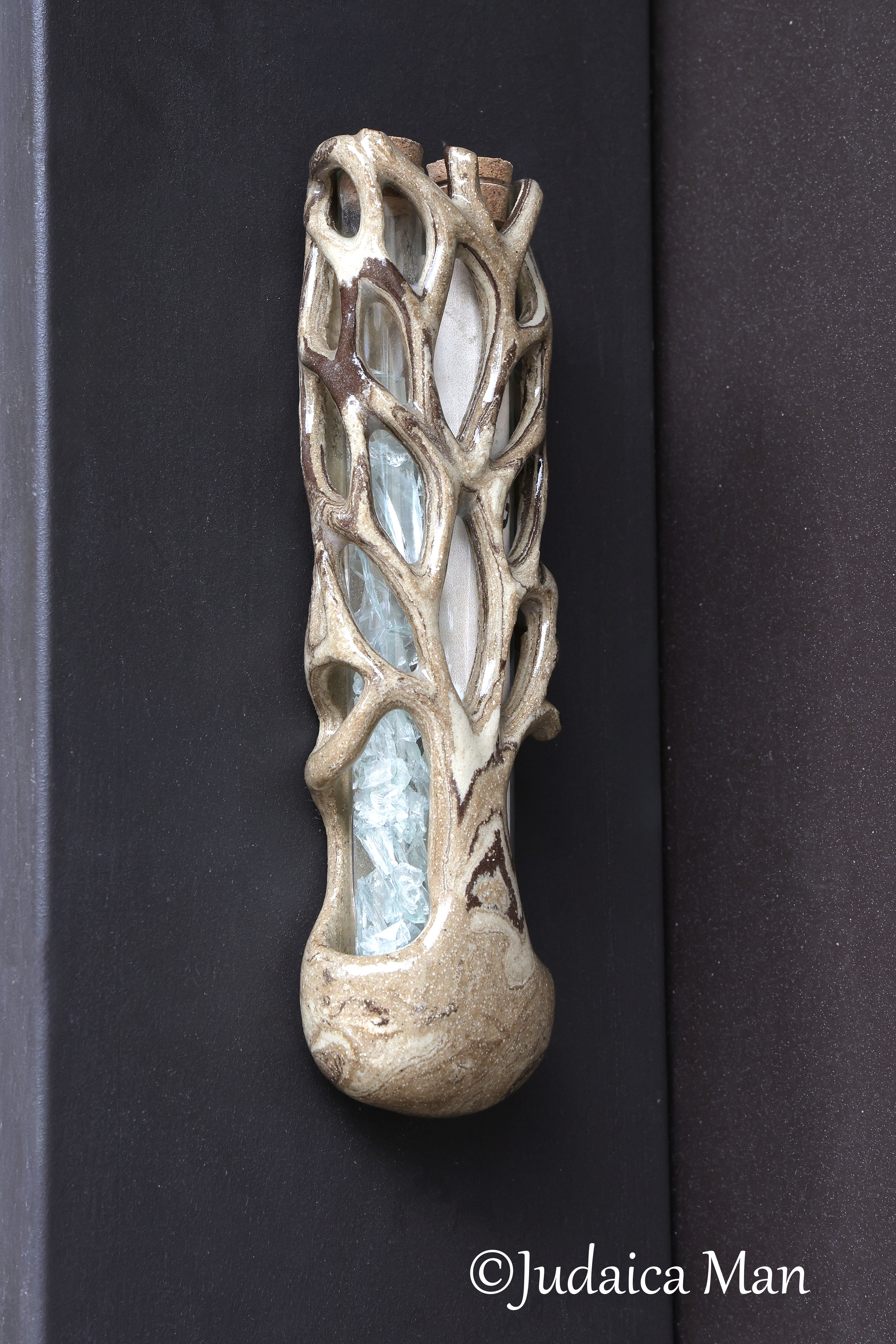 Wedding ceramic mezuzah "Tree of life" unique piece handmade