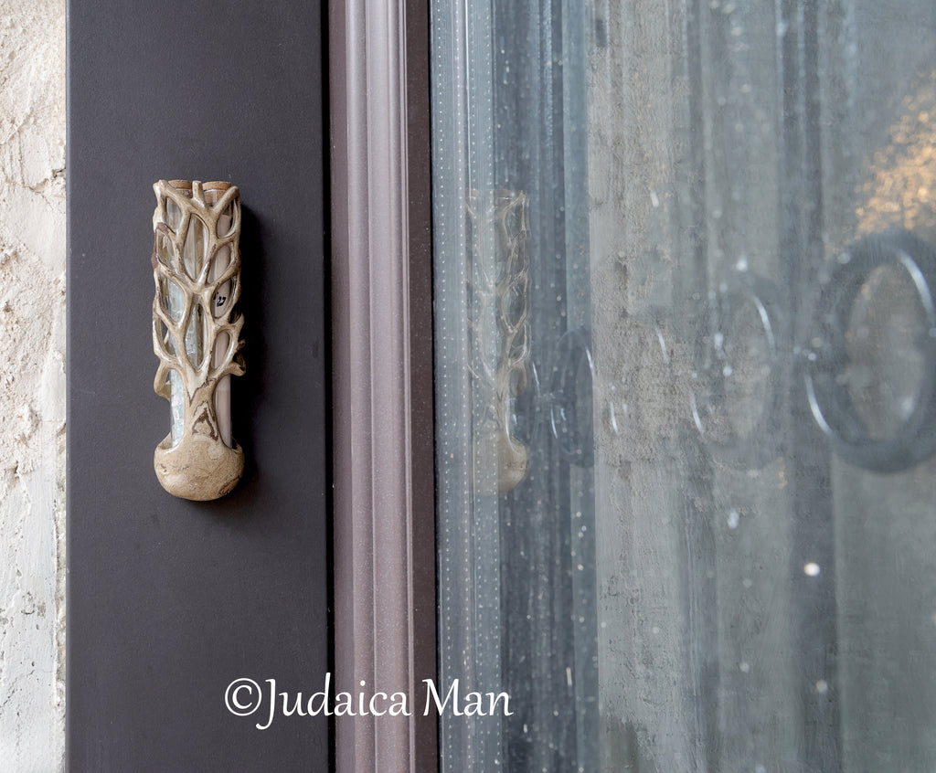 Wedding ceramic mezuzah "Tree of life" unique piece handmade